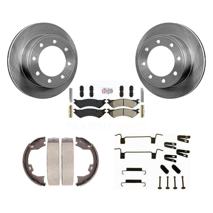 Rotors à disque arrière, patins semi-métalliques, chaussures de stationnement et Kit de quincaillerie pour Ford E-350