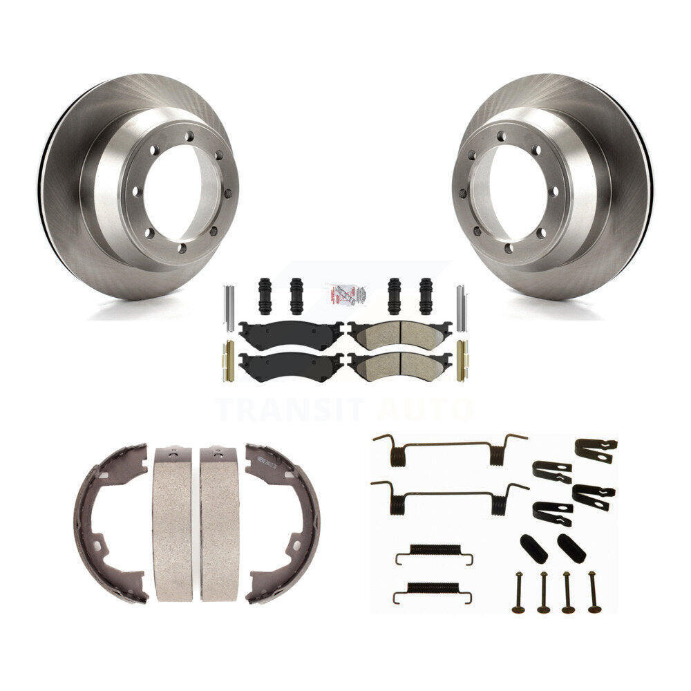 Rotors à disque arrière plaquettes semi-métalliques chaussures de frein de stationnement et Kit de matériel pour