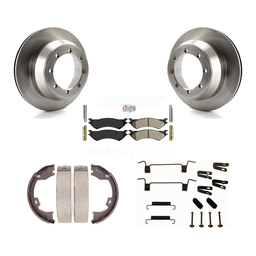 Rotors à disque arrière plaquettes semi-métalliques chaussures de frein de stationnement et Kit de matériel pour