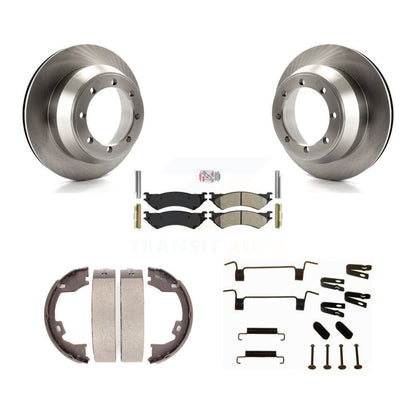 Rotors à disque arrière plaquettes semi-métalliques chaussures de frein de stationnement et Kit de matériel pour