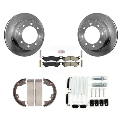 Rotors à disque arrière, patins semi-métalliques, chaussures de stationnement et Kit de quincaillerie pour Ford E-150