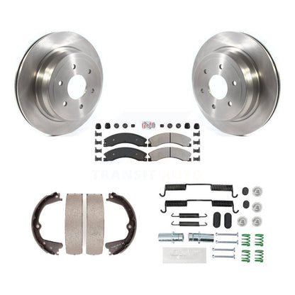 Rotors à disque arrière plaquettes semi-métalliques chaussures de frein de stationnement et Kit de matériel pour