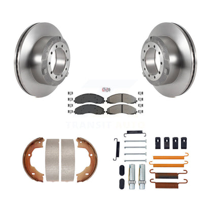Rotors à disque arrière, patins semi-métalliques, chaussures de stationnement et Kit de quincaillerie pour Ford F-450