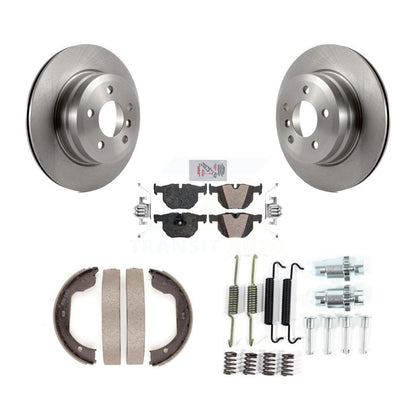 Rotors à disque arrière, patins semi-métalliques, chaussures de stationnement et Kit de quincaillerie pour BMW X5 X