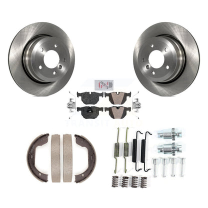 Rotors à disque arrière, patins semi-métalliques, chaussures de stationnement et Kit de quincaillerie pour BMW 530x