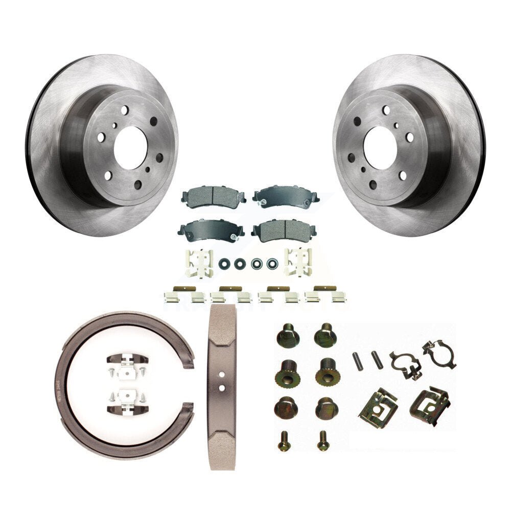 Rotors à disque arrière plaquettes semi-métalliques chaussures de frein de stationnement et Kit de matériel pour