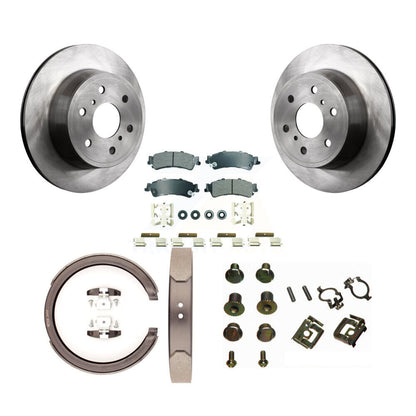 Rotors à disque arrière plaquettes semi-métalliques chaussures de frein de stationnement et Kit de matériel pour