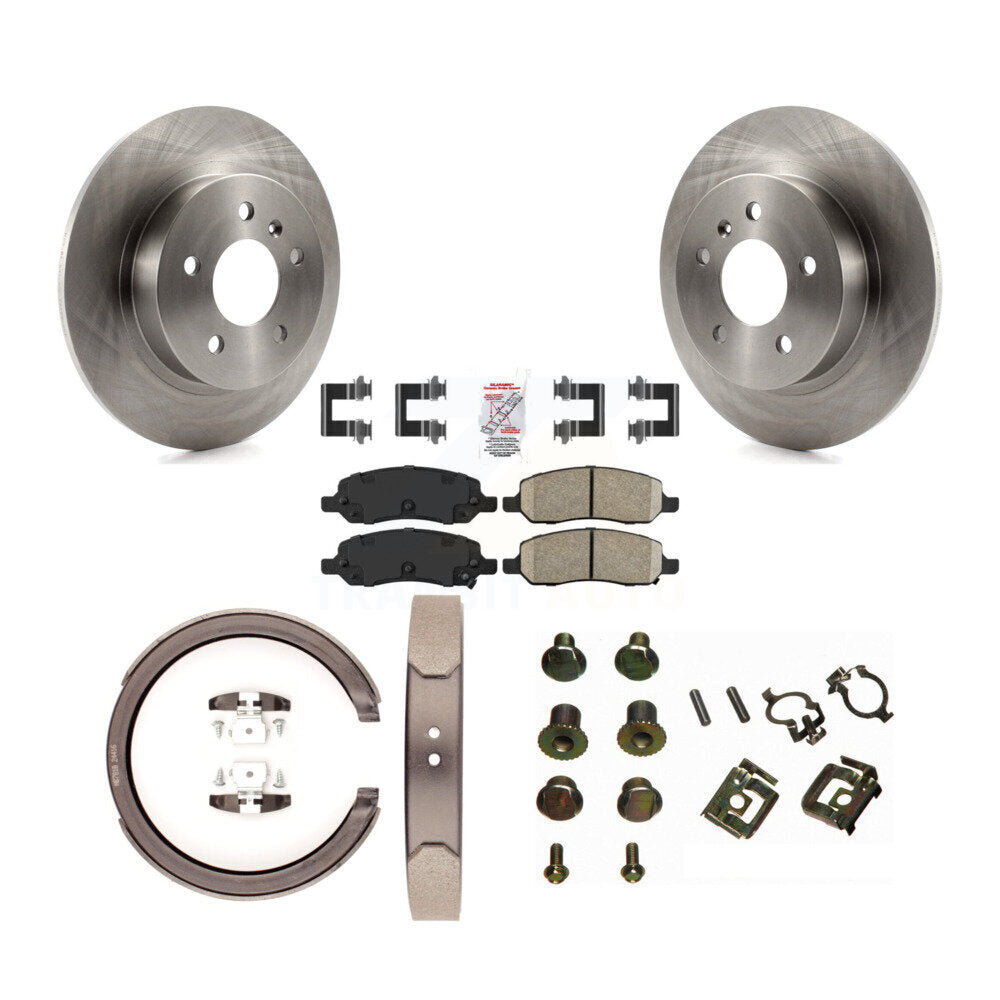 Kit de quincaillerie pour chaussures de frein de stationnement, Rotors à disque arrière, plaquettes en céramique, pour Cadillac DTS
