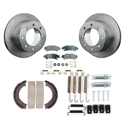 Rotors à disque arrière plaquettes semi-métalliques chaussures de frein de stationnement et Kit de matériel pour