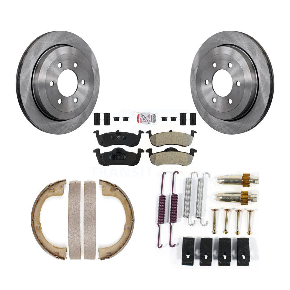 Kit de quincaillerie pour chaussures de stationnement, Rotors à disque arrière, plaquettes semi-métalliques, pour Ford Lincoln