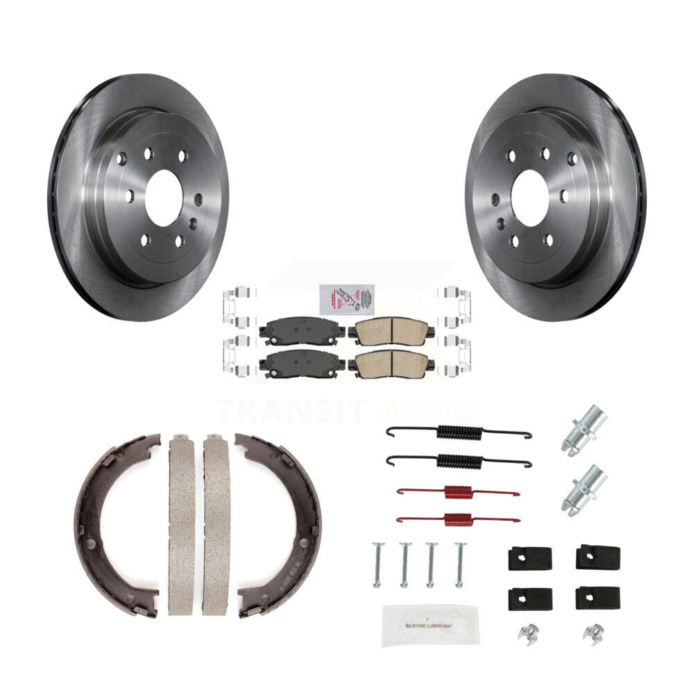 Rotors de disque arrière, coussinets en céramique, chaussures de stationnement et Kit de matériel pour GMC Acadia Buick