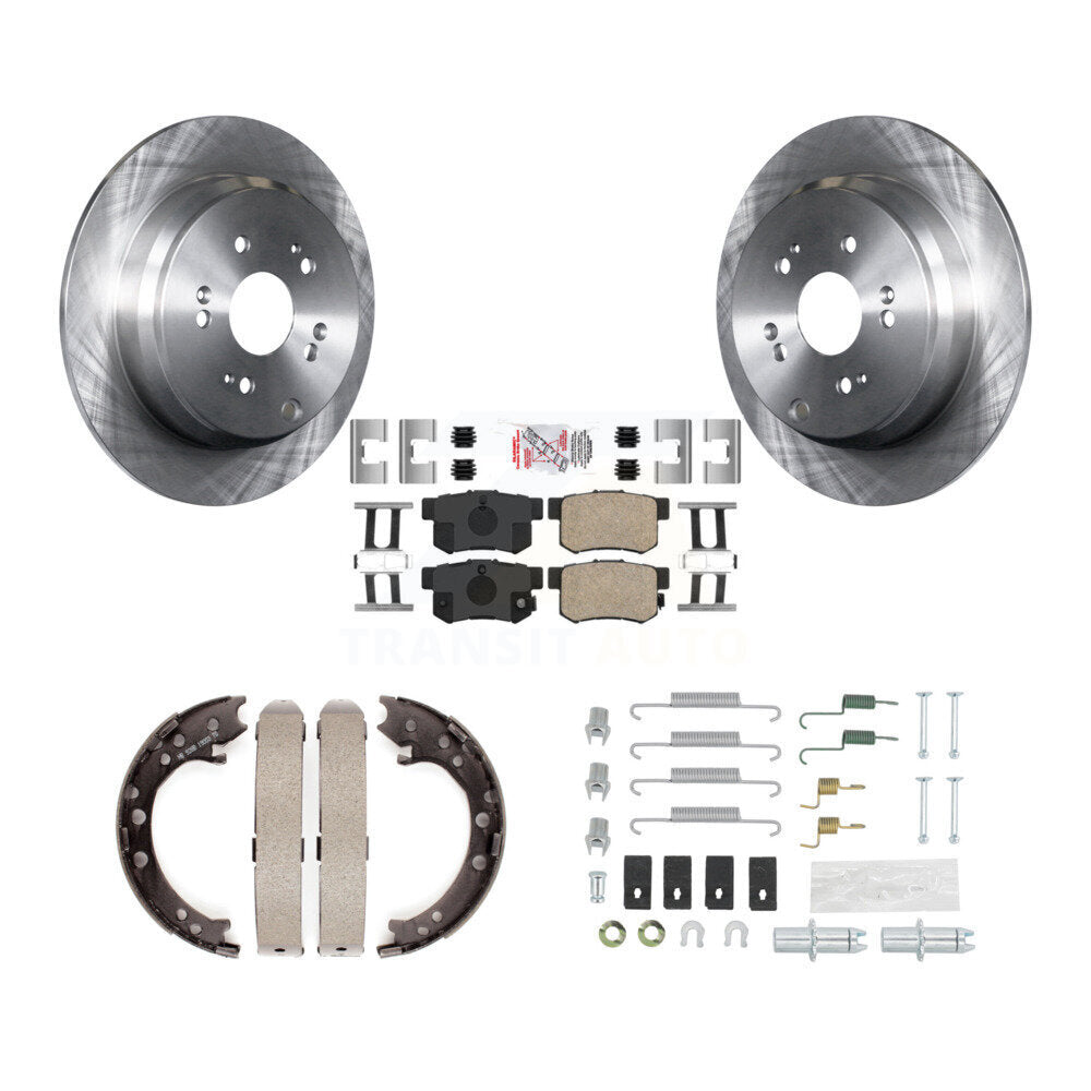 Rotors à disque arrière, plaquettes en céramique, chaussures de frein de stationnement et Kit de matériel pour Acura RD