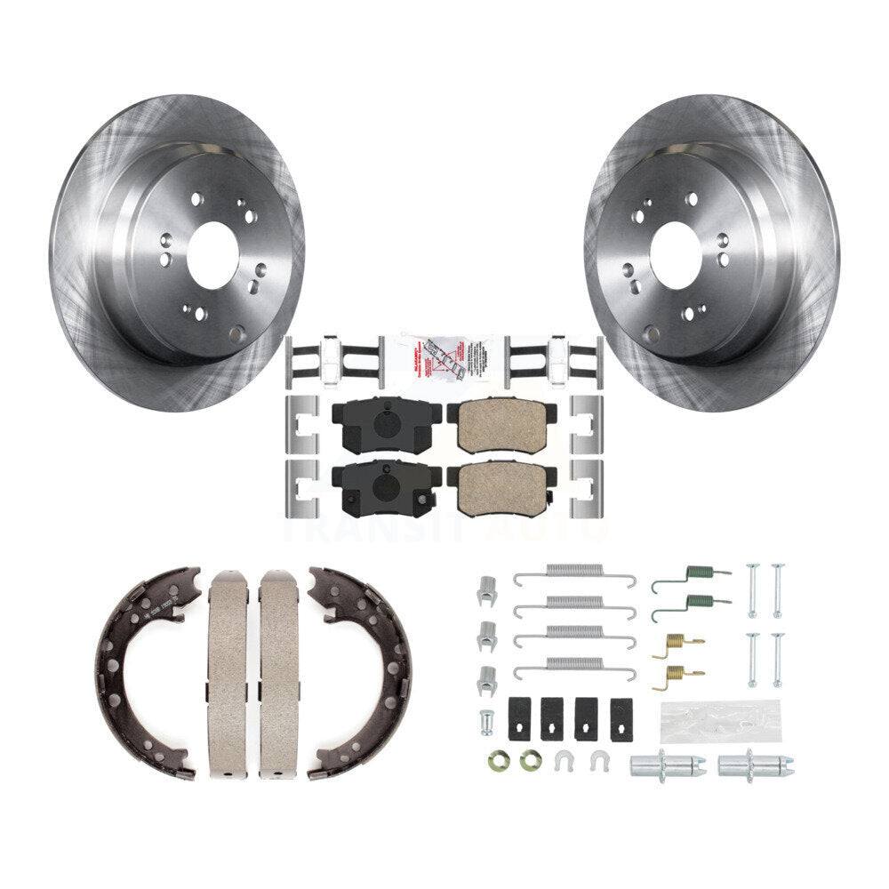 Rotors à disque arrière, plaquettes en céramique, chaussures de frein de stationnement et Kit de matériel pour Acura RD