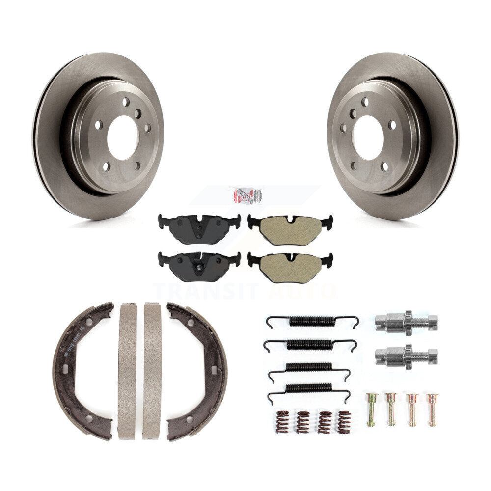 Rotors à disque arrière, patins semi-métalliques, chaussures de stationnement et Kit de quincaillerie pour BMW 325x