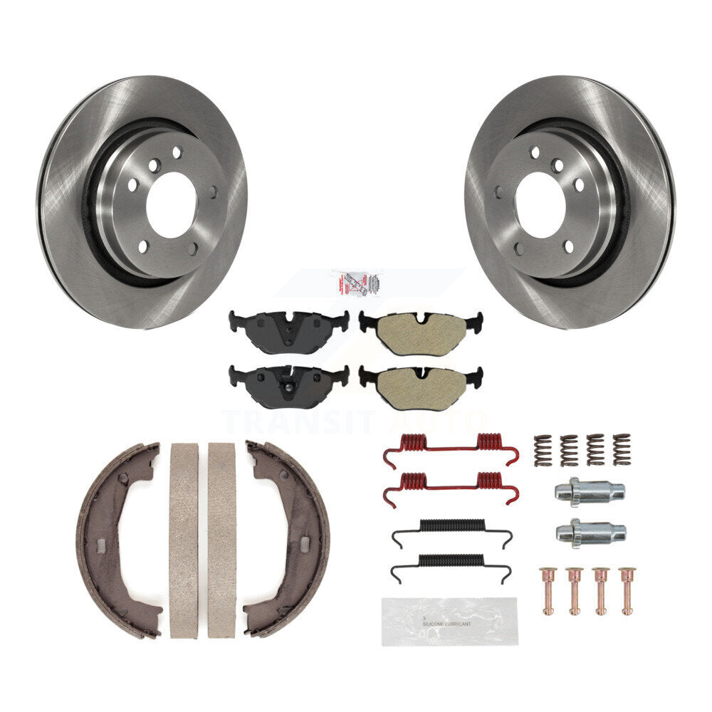 Rotors à disque arrière, patins semi-métalliques, chaussures de stationnement et Kit de quincaillerie pour BMW 325C