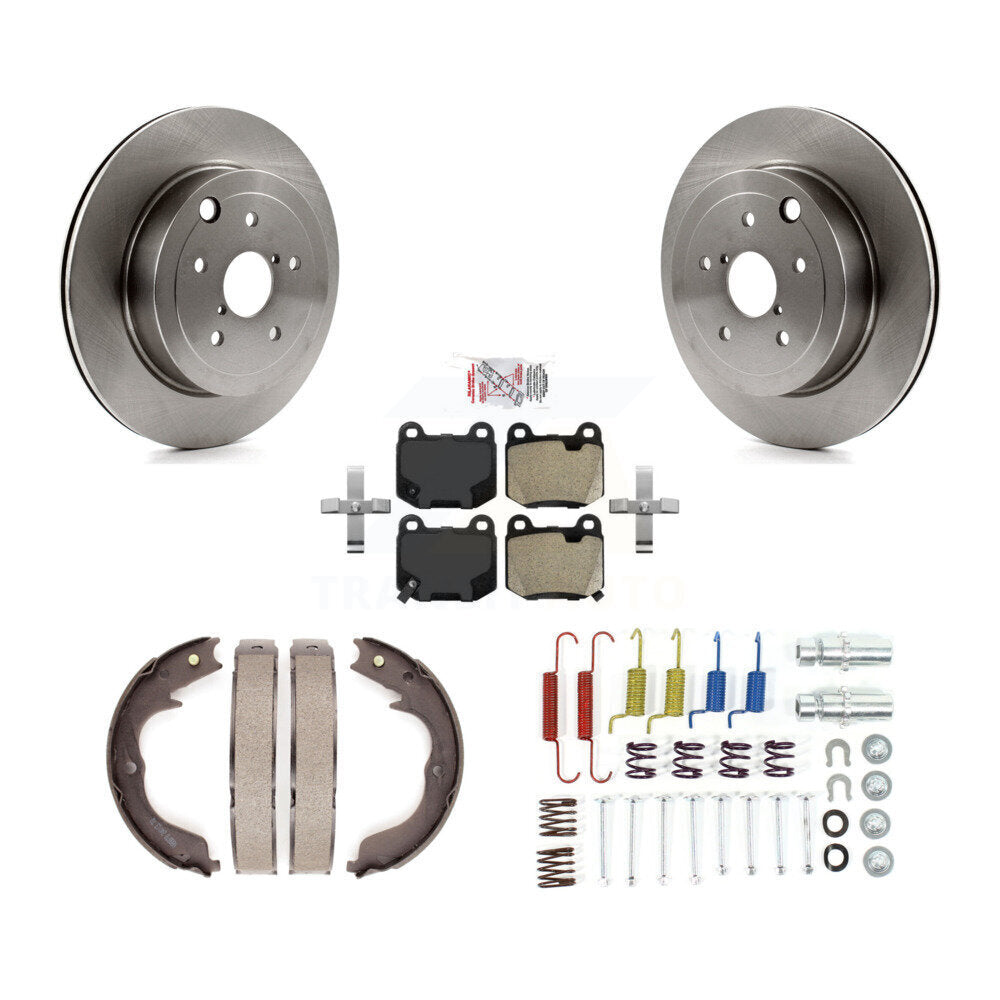Rotors à disque arrière plaquettes semi-métalliques chaussures de frein de stationnement et Kit de matériel pour