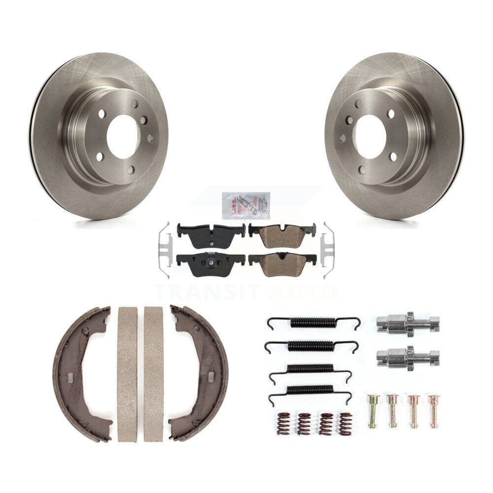 Rotors à disque arrière, patins semi-métalliques, chaussures de stationnement et Kit de quincaillerie pour BMW 328i