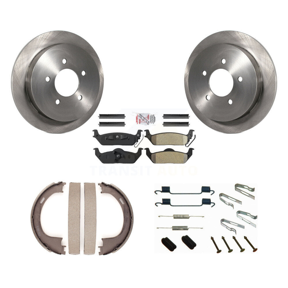 Rotors à disque arrière, patins semi-métalliques, chaussures de stationnement et Kit de quincaillerie pour Ford F-150