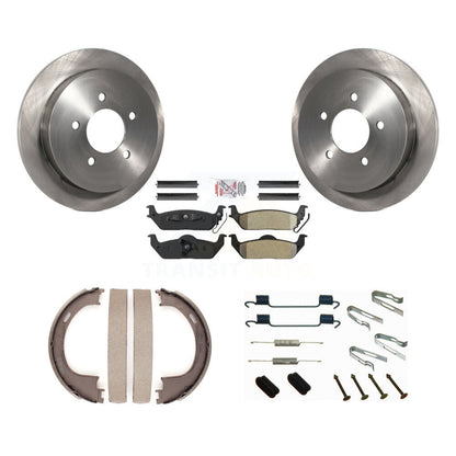 Rotors à disque arrière, patins semi-métalliques, chaussures de stationnement et Kit de quincaillerie pour Ford F-150