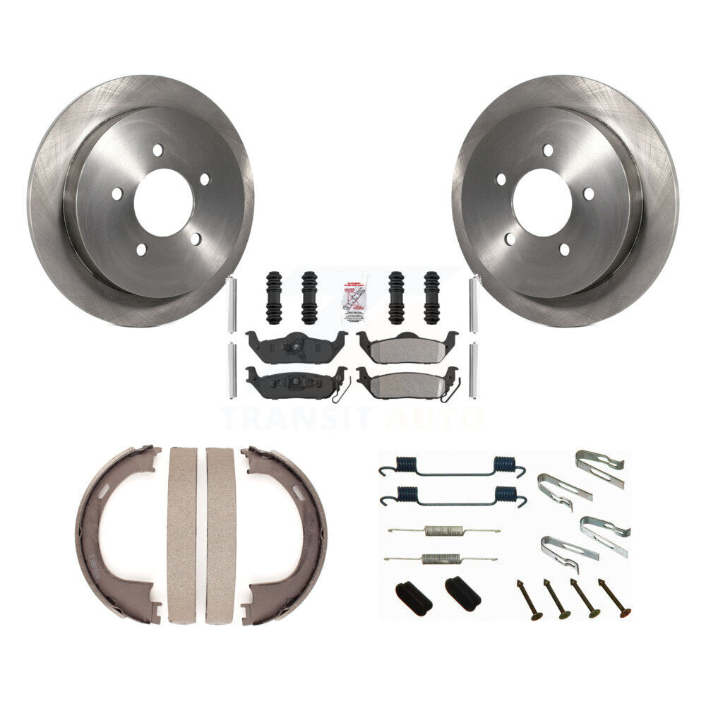 Rotors à disque arrière, patins semi-métalliques, chaussures de stationnement et Kit de quincaillerie pour Ford F-150
