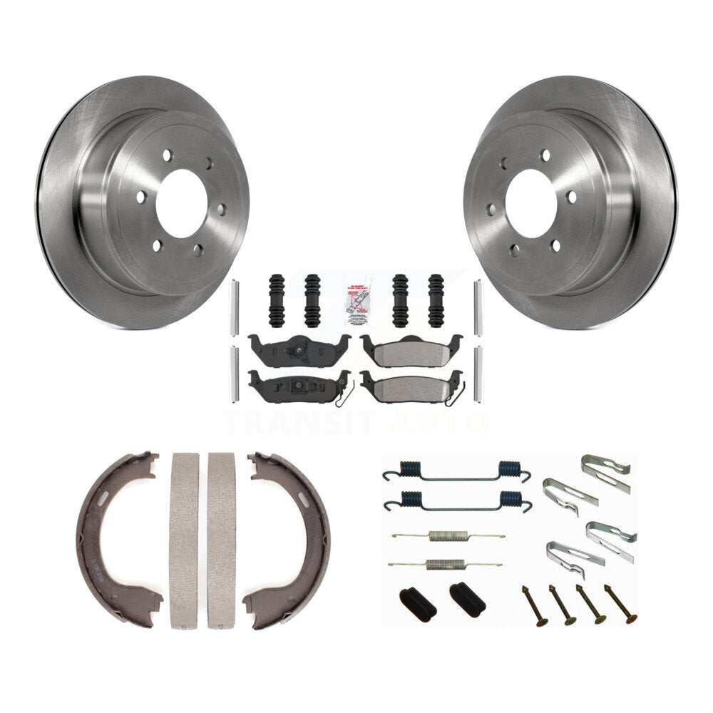 Rotors à disque arrière, patins semi-métalliques, chaussures de stationnement et Kit de quincaillerie pour Ford F-150