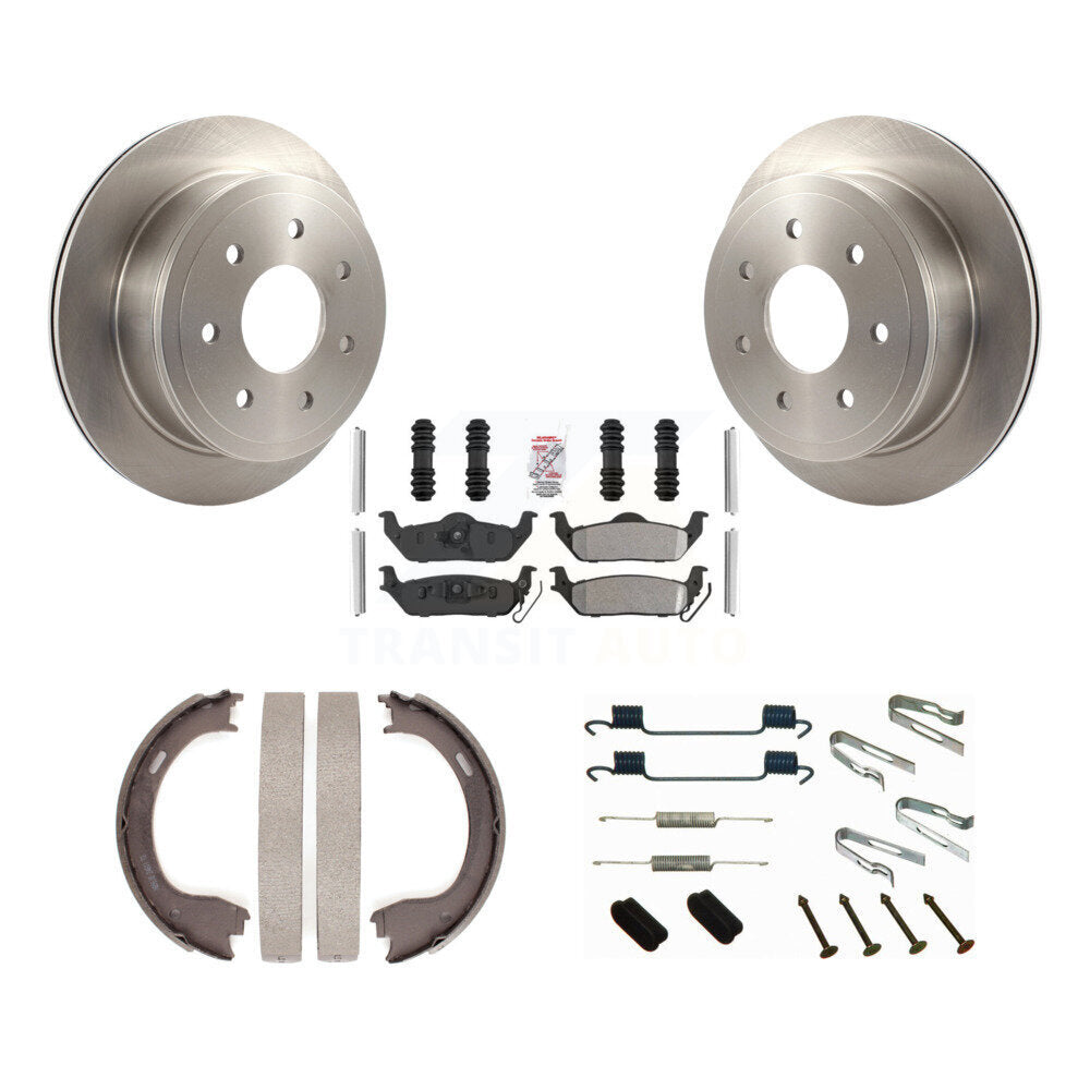 Rotors à disque arrière, patins semi-métalliques, chaussures de stationnement et Kit de quincaillerie pour Ford F-150