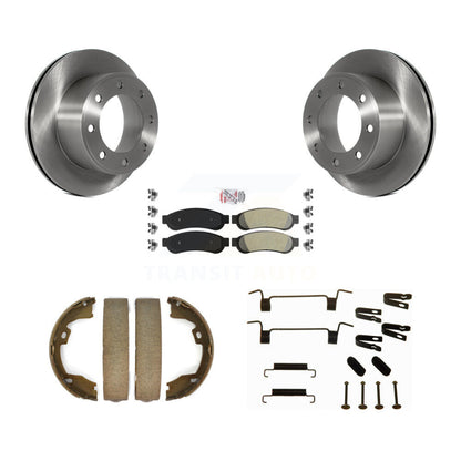 Rotors à disque arrière, patins semi-métalliques, chaussures de stationnement et Kit de quincaillerie pour Ford F-350