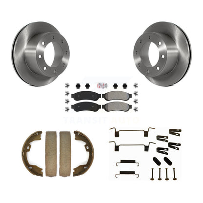 Rotors à disque arrière, patins semi-métalliques, chaussures de stationnement et Kit de quincaillerie pour Ford F-350
