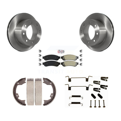 Rotors à disque arrière, patins semi-métalliques, chaussures de stationnement et Kit de quincaillerie pour Ford F-250
