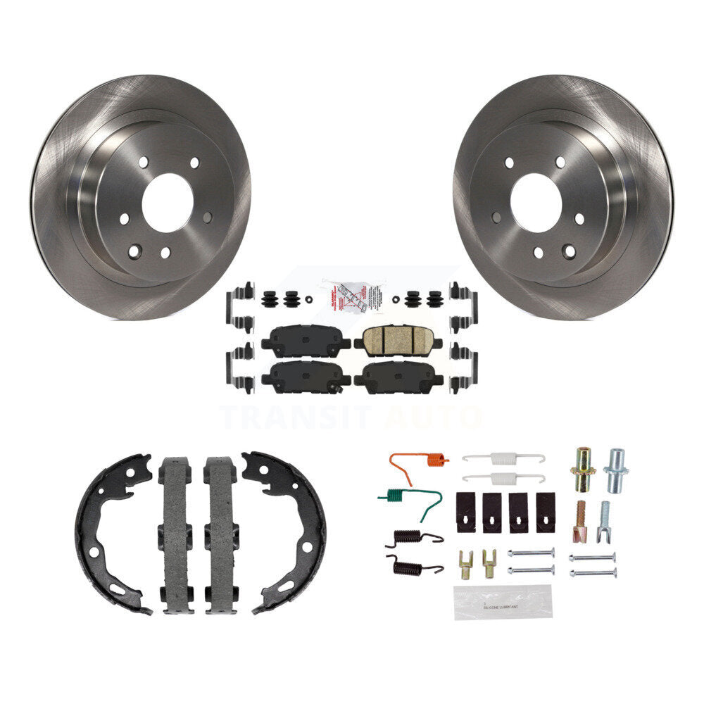 Kit de quincaillerie pour chaussures de frein de stationnement, Rotors à disque arrière, plaquettes en céramique, pour Nissan Rogue