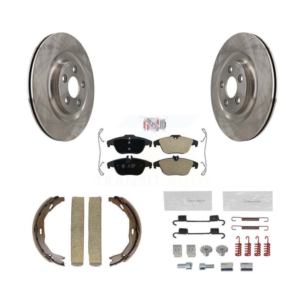 Rotors à disque arrière plaquettes semi-métalliques chaussures de frein de stationnement et Kit de matériel pour