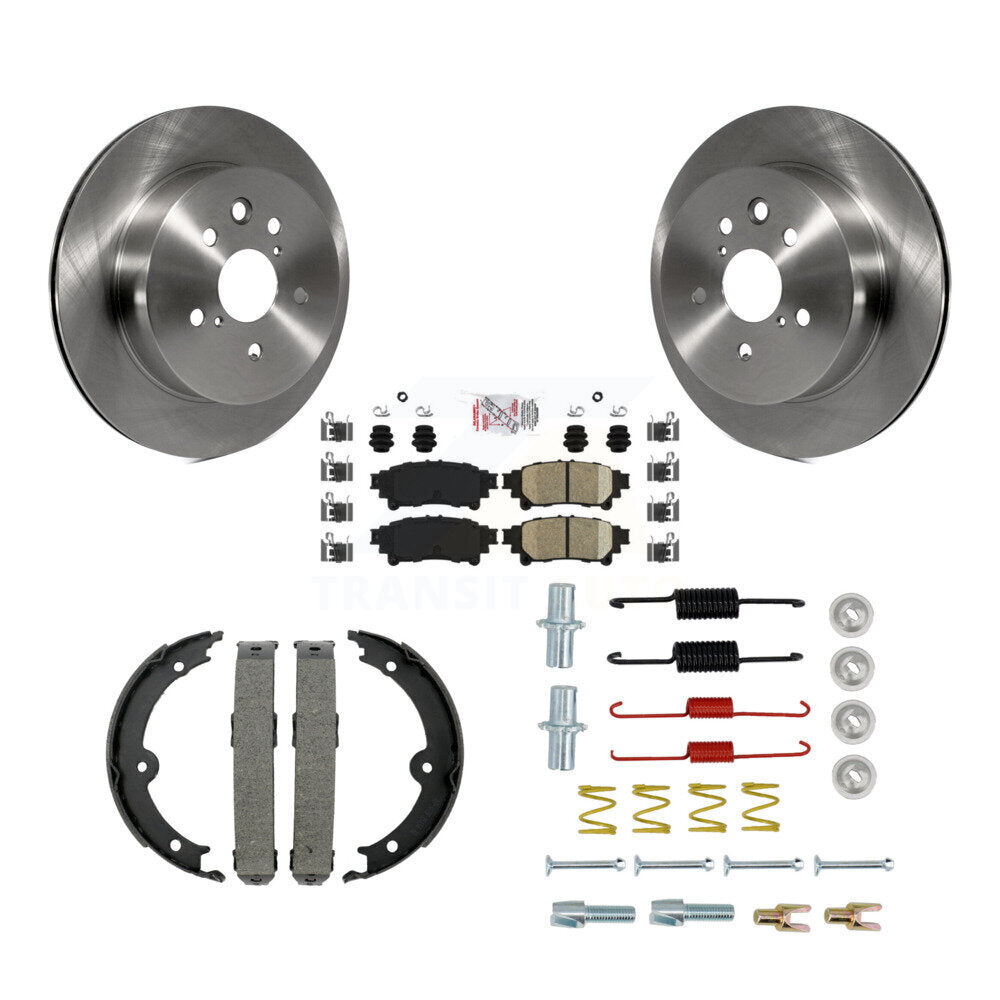 Rotors de disque arrière, plaquettes en céramique, chaussures de frein de stationnement et Kit de matériel pour Lexus IS35