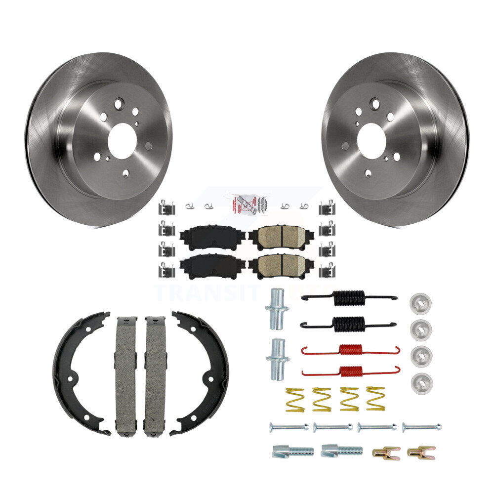Rotors de disque arrière, plaquettes en céramique, chaussures de frein de stationnement et Kit de matériel pour Lexus IS35