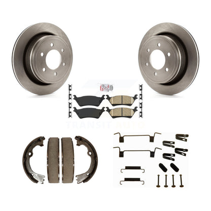 Rotors de disque arrière, plaquettes en céramique, chaussures de frein de stationnement et Kit de matériel pour Ford F-150