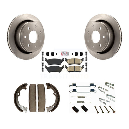 Rotors de disque arrière, plaquettes en céramique, chaussures de frein de stationnement et Kit de matériel pour Ford F-150