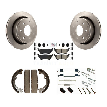 Rotors à disque arrière, patins semi-métalliques, chaussures de stationnement et Kit de quincaillerie pour Ford F-150