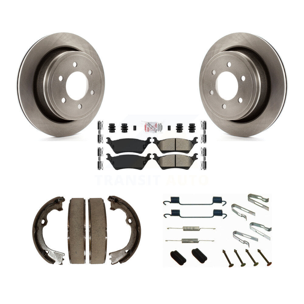 Rotors à disque arrière, patins semi-métalliques, chaussures de stationnement et Kit de quincaillerie pour Ford F-150