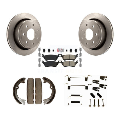 Rotors à disque arrière, patins semi-métalliques, chaussures de stationnement et Kit de quincaillerie pour Ford F-150