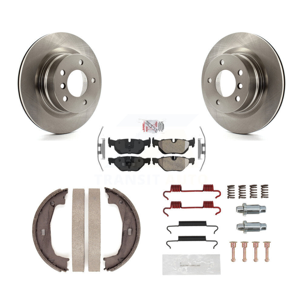 Rotors à disque arrière, patins semi-métalliques, chaussures de stationnement et Kit de quincaillerie pour BMW 128i