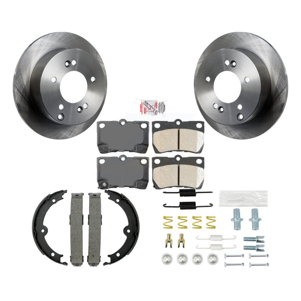 Rotors de disque arrière, plaquettes en céramique, chaussures de frein de stationnement et Kit de matériel pour Lexus IS25