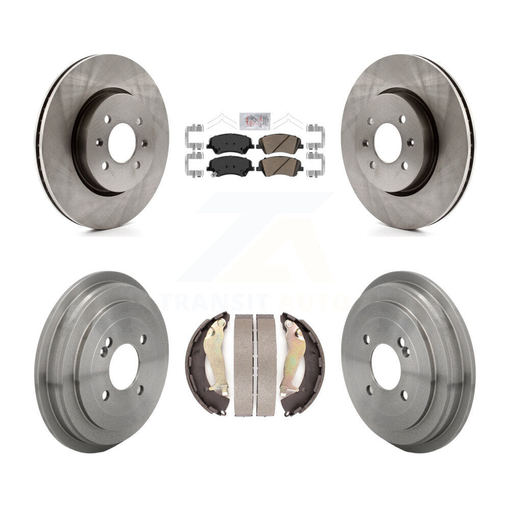 Rotors de frein à disque avant et arrière, tampons en céramique et Kit de tambour pour Kia Rio Hyundai Accen