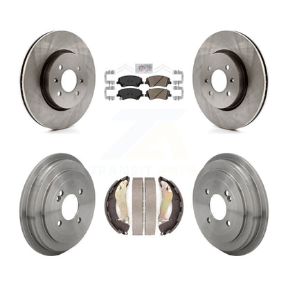 Rotors de frein à disque avant et arrière, tampons en céramique et Kit de tambour pour Kia Rio Hyundai Accen
