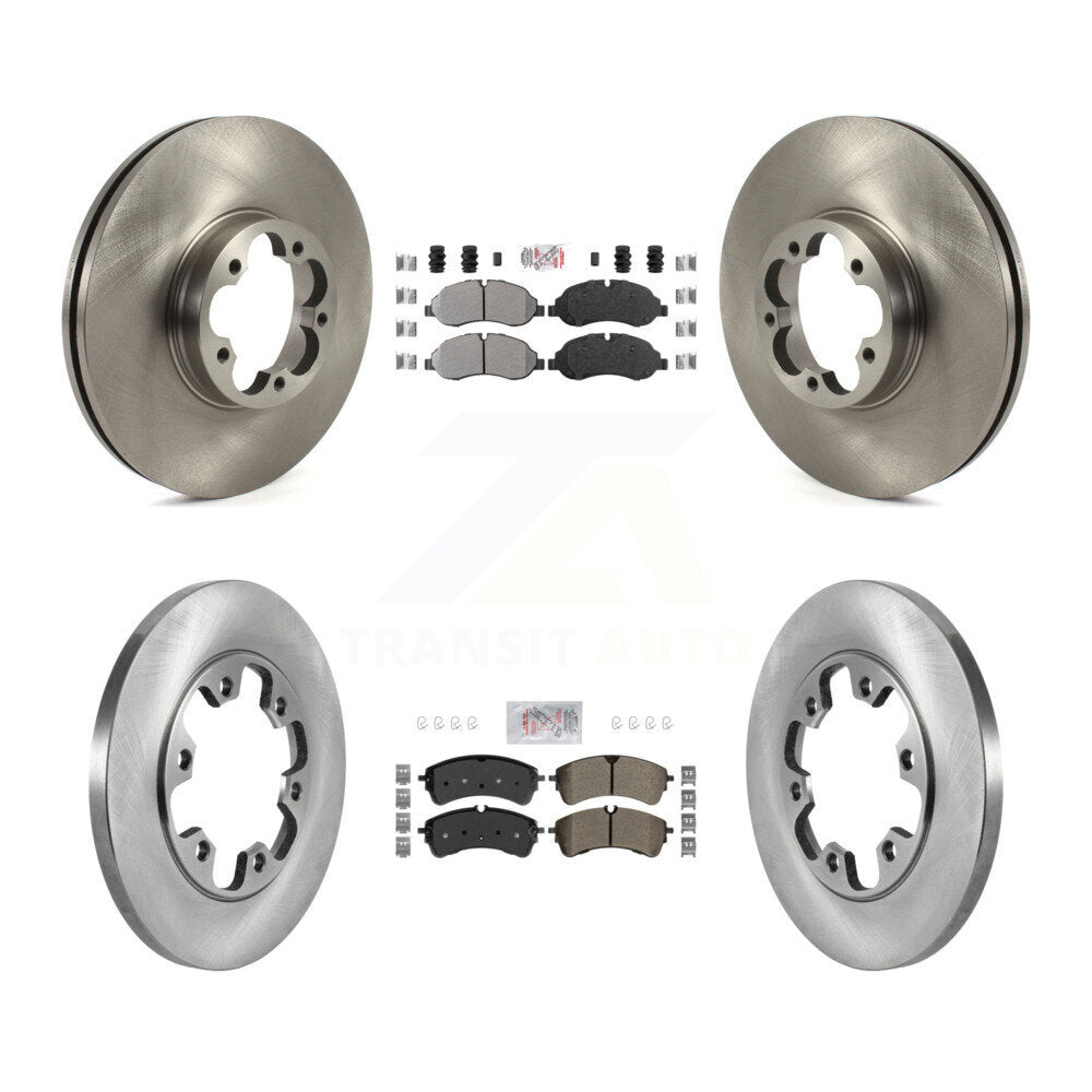 Kit de plaquettes semi-métalliques avant et arrière et disques de frein pour Ford Transit-350 HD RW 2023