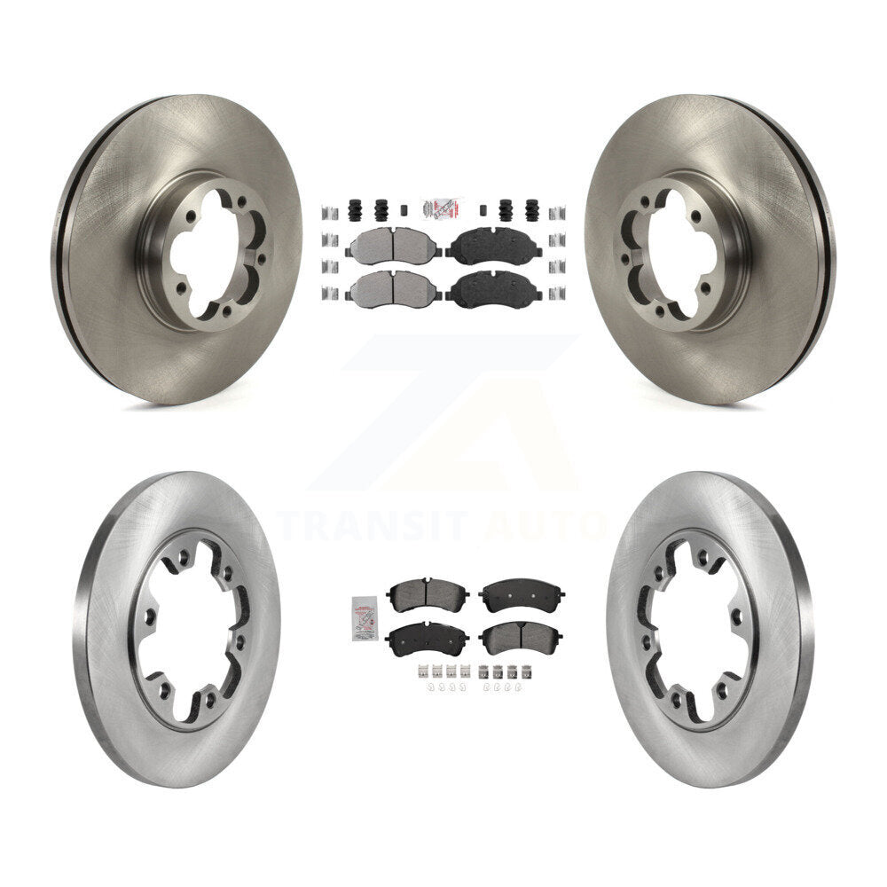 Kit de plaquettes semi-métalliques avant et arrière et disques de frein pour Ford Transit-350 HD RW 2023