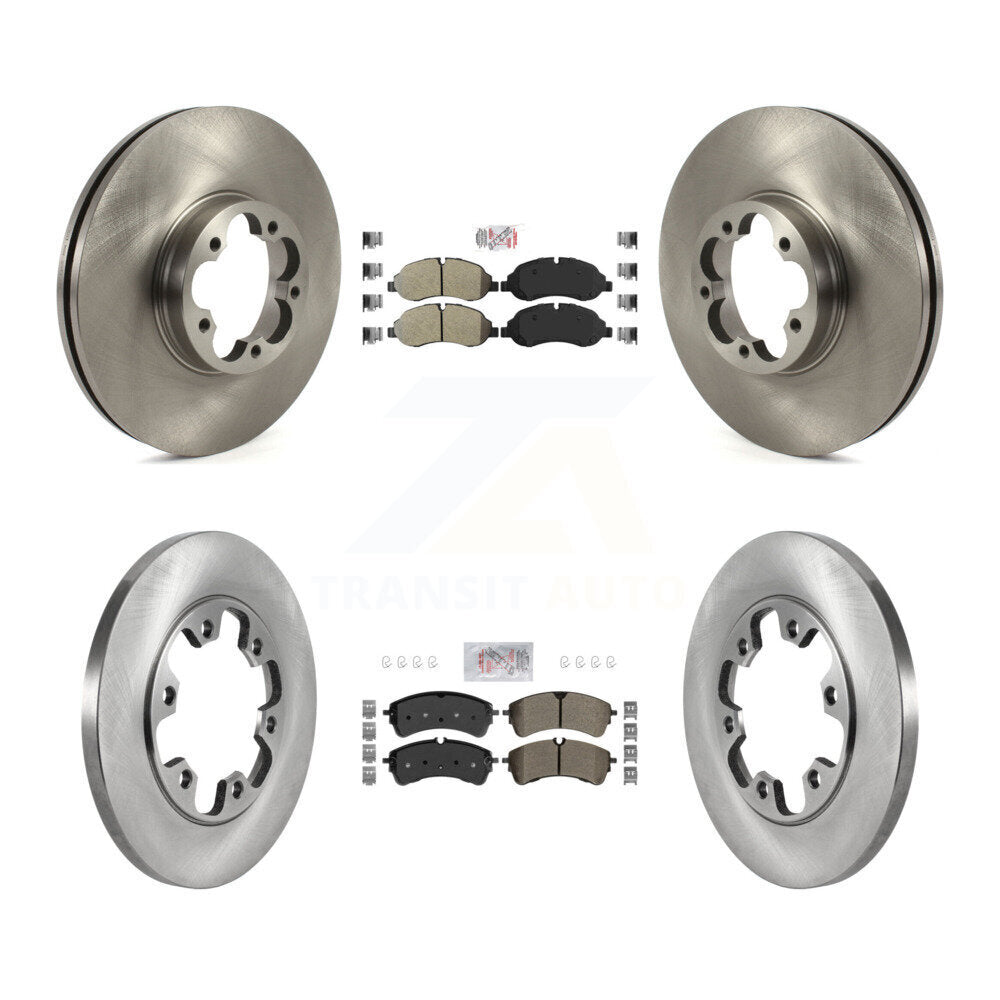 Kit de plaquettes semi-métalliques avant et arrière et disques de frein pour Ford Transit-350 HD RW 2023
