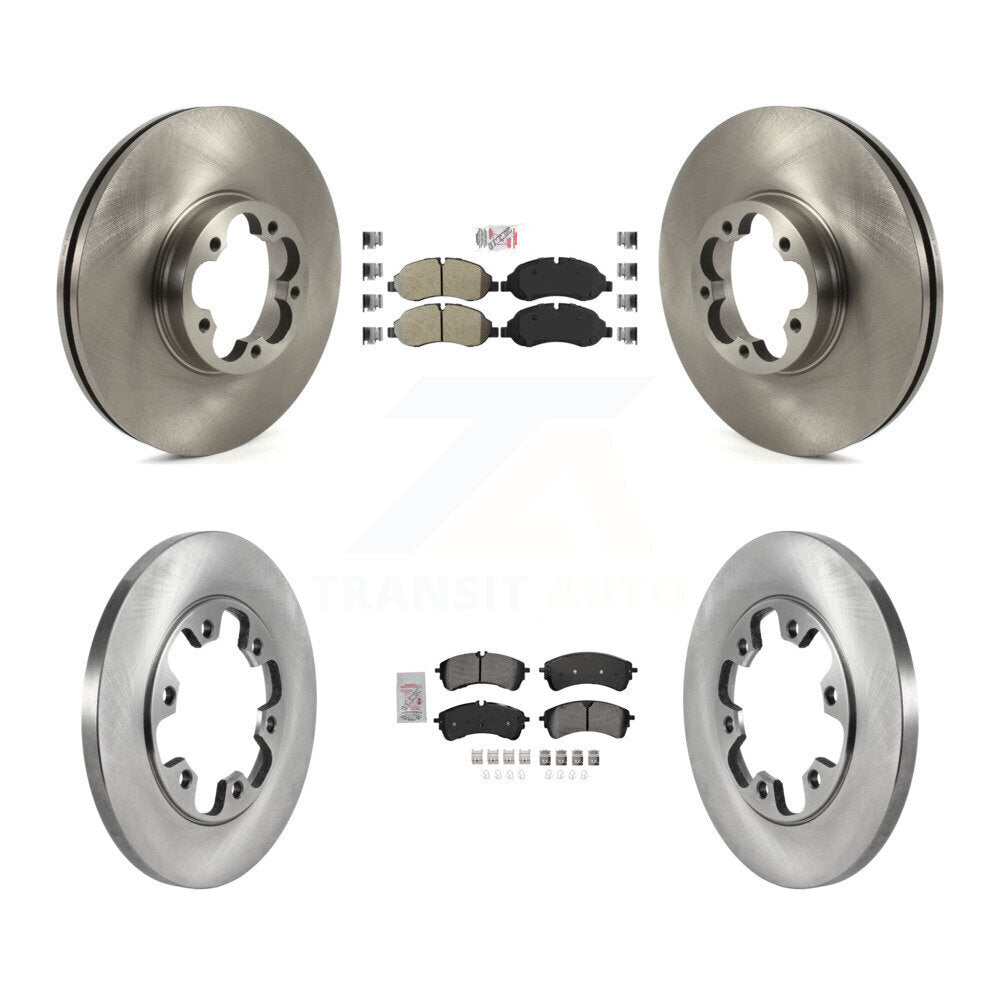 Kit de plaquettes semi-métalliques avant et arrière et disques de frein pour Ford Transit-350 HD RW 2023