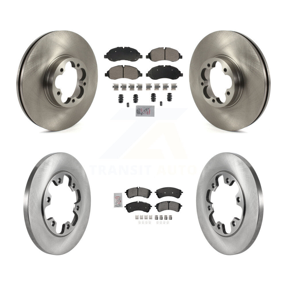 Kit de plaquettes semi-métalliques avant et arrière et disques de frein pour Ford Transit-350 HD RW 2023