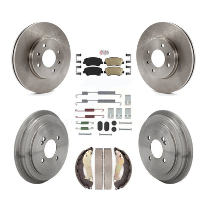 Rotors de frein à disque avant et arrière, plaquettes en céramique et Kit de tambour (7 pièces) pour Kia Rio