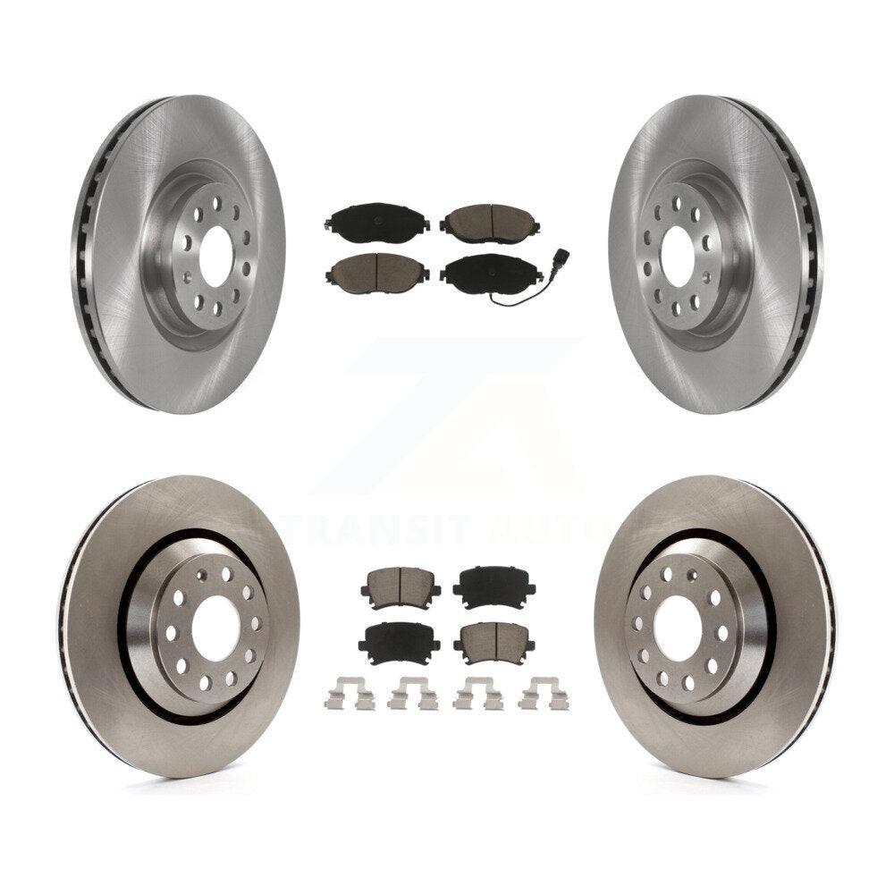 Kit de rotors de frein à disque avant et arrière et plaquettes en céramique pour Volkswagen GTI K8C-100735