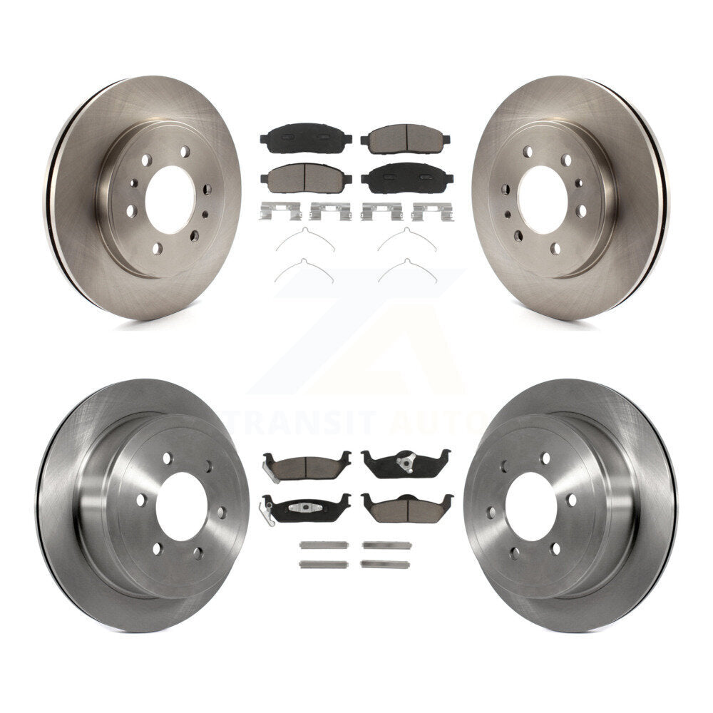 Kit de rotor de frein avant et arrière et plaquettes en céramique pour Ford F-150 2009 avec roue à 6 écrous